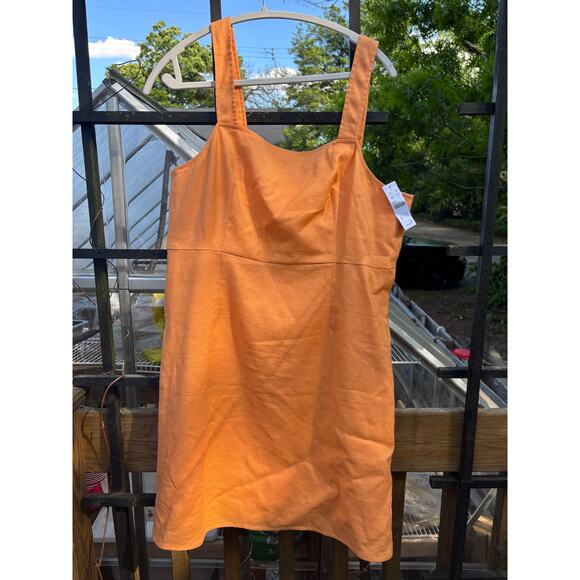 J.Crew Linen-Blend Square Neck‎ Dress – Size 14 - Picture 3 of 9